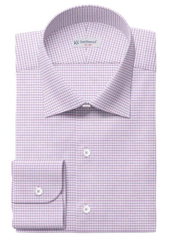 Light Purple & White Very Small Pima Cotton Shirt Fabrics 730-270
