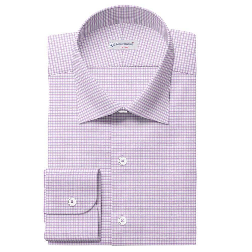 Light Purple & White Very Small Pima Cotton Shirt Fabrics 730-270
