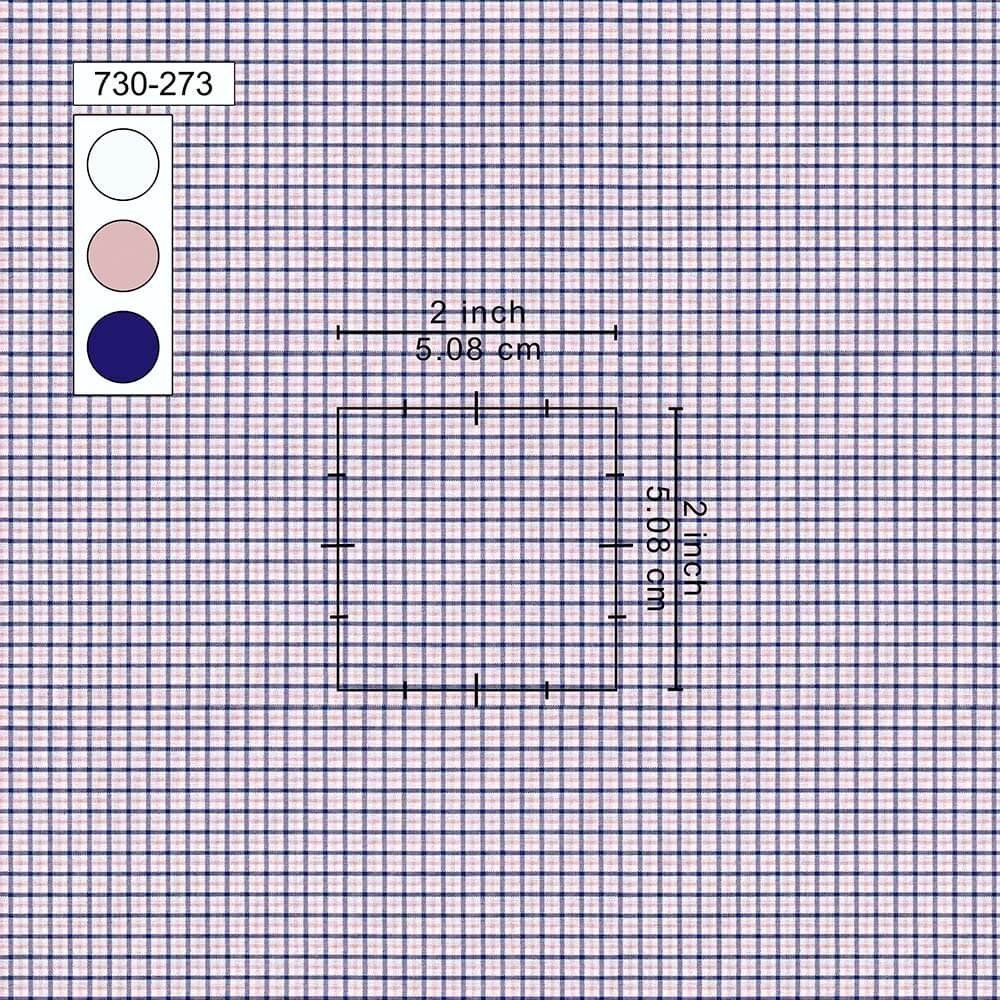 Blue White & Pink Pima Cotton 100% Shirt Fabrics 730-273 - Image 2