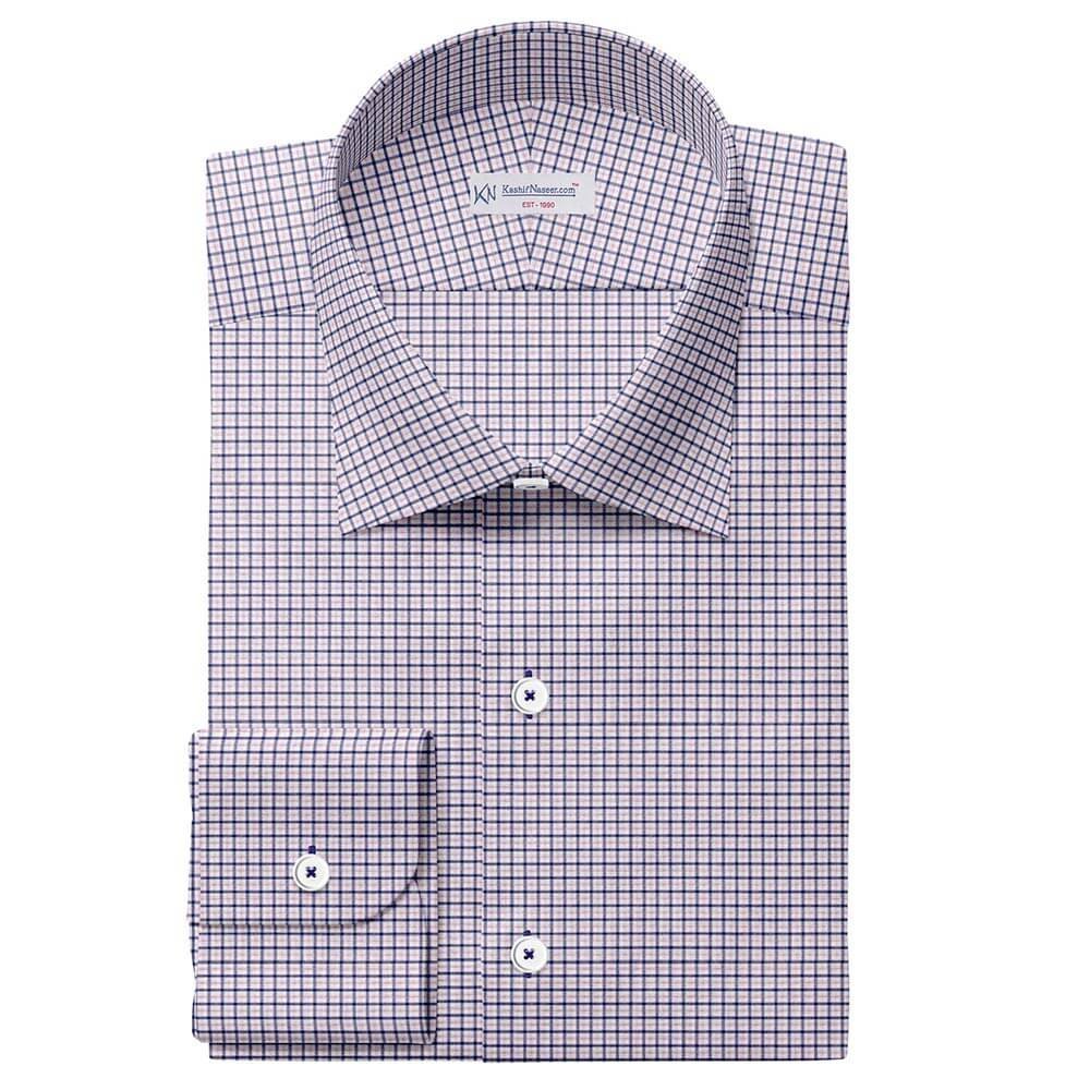 Blue White & Pink Pima Cotton 100% Shirt Fabrics 730-273