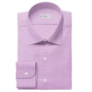 Purple & White Very Small Window Pima Cotton Shirt Fabrics 730-275