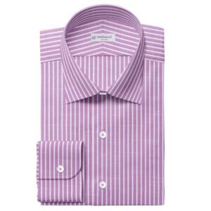 Purple & White Casual Strips Pima Cotton Shirt Fabrics 730-281