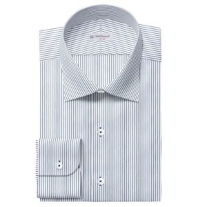 Blakish Blue & White Narrow Strips Pima Cotton Shirt Cloth 730-290