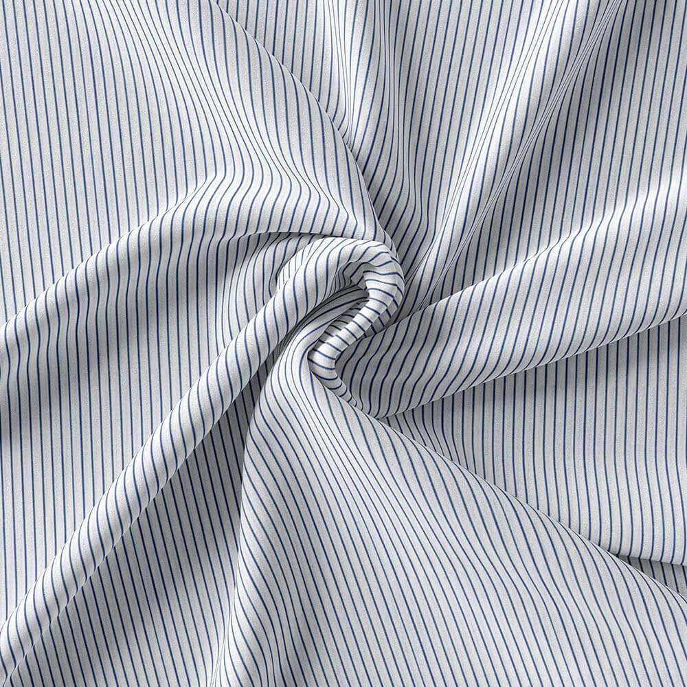 Blakish Blue & White Narrow Strips Pima Cotton Shirt Cloth - Image 3
