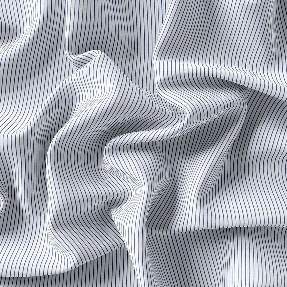 Blakish Blue & White Narrow Strips Pima Cotton Shirt Cloth - Image 4