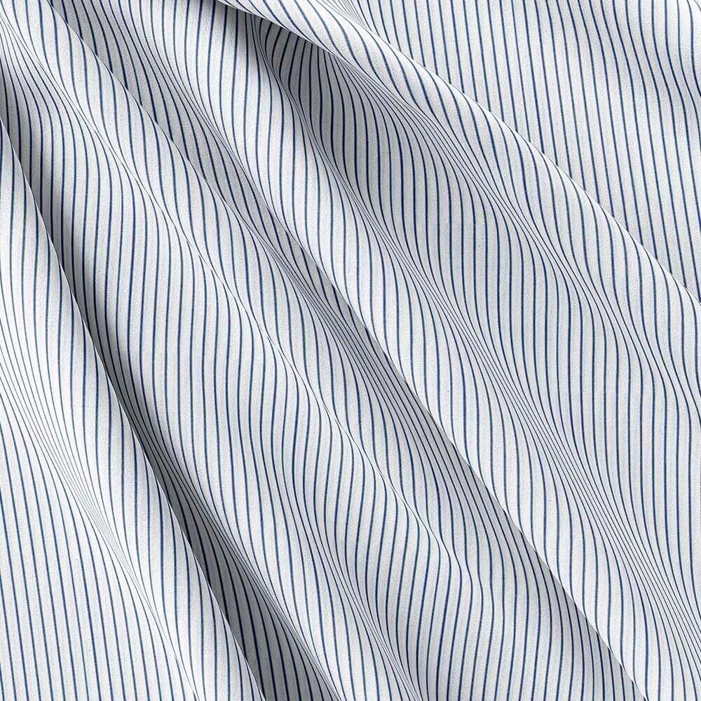 Blakish Blue & White Narrow Strips Pima Cotton Shirt Cloth - Image 5