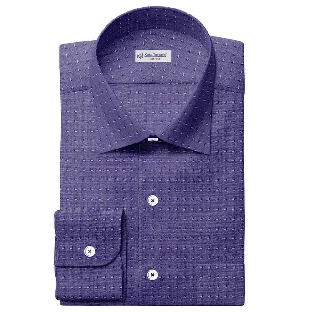Blue Self Design Shirt Fabrics 888-51