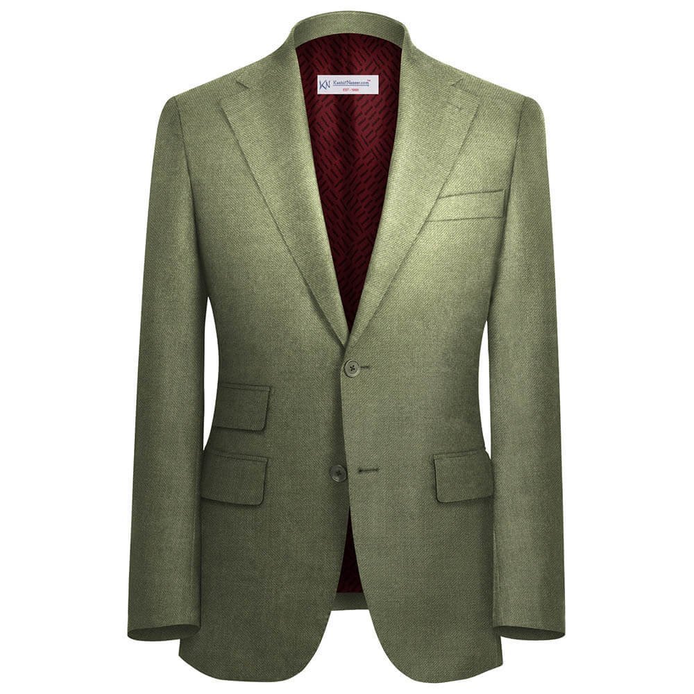 Olive Green Suit Fabrics "SIGNATURE" By WOOL VERSION 99000-3