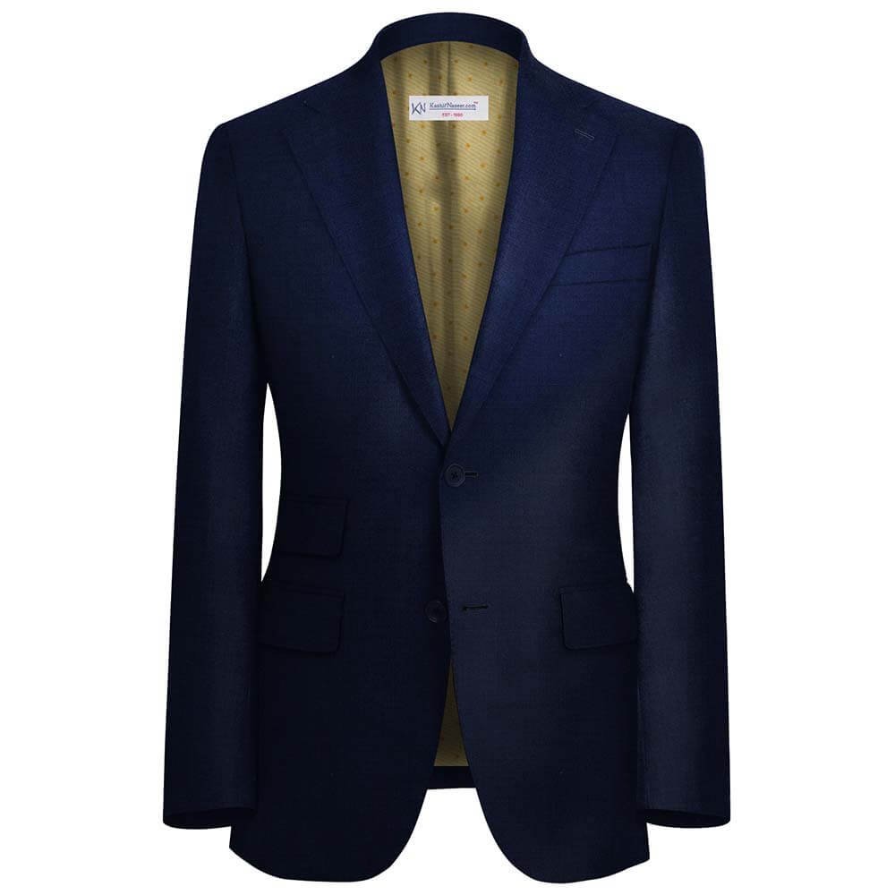 Navy Blue Self Suit Fabrics By WOOL VERSION 99871-1
