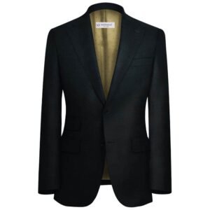 Jet Black Self Suit Fabrics By WOOL VERSION 99871-2