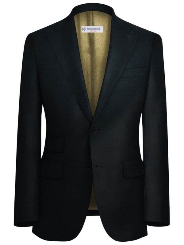 Jet Black Self Suit Fabrics By WOOL VERSION 99871-2