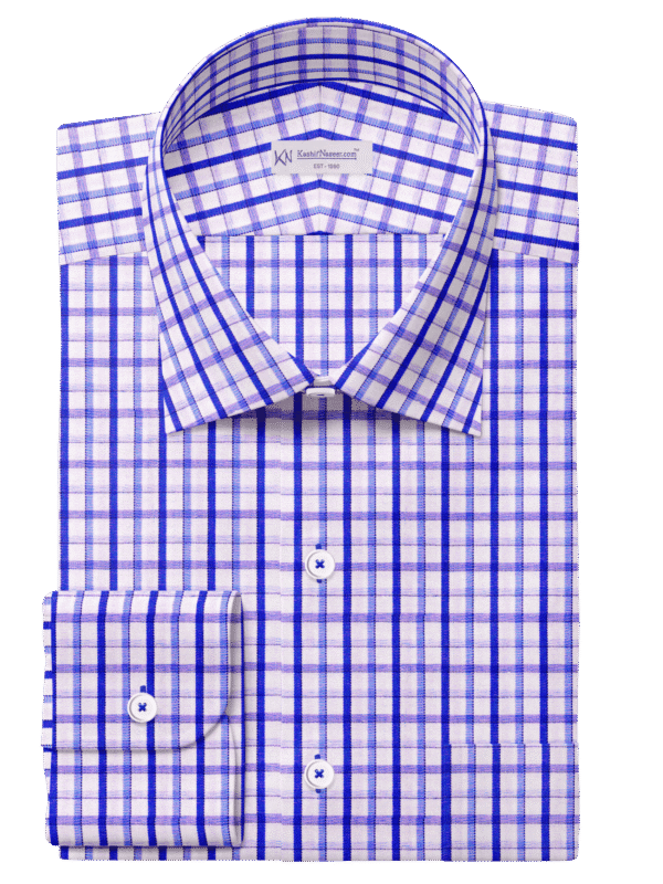 Blue & White Small Check Shirt Fabrics 999-128