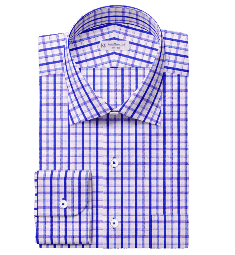 Blue & White Small Check Shirt Fabrics 999-128