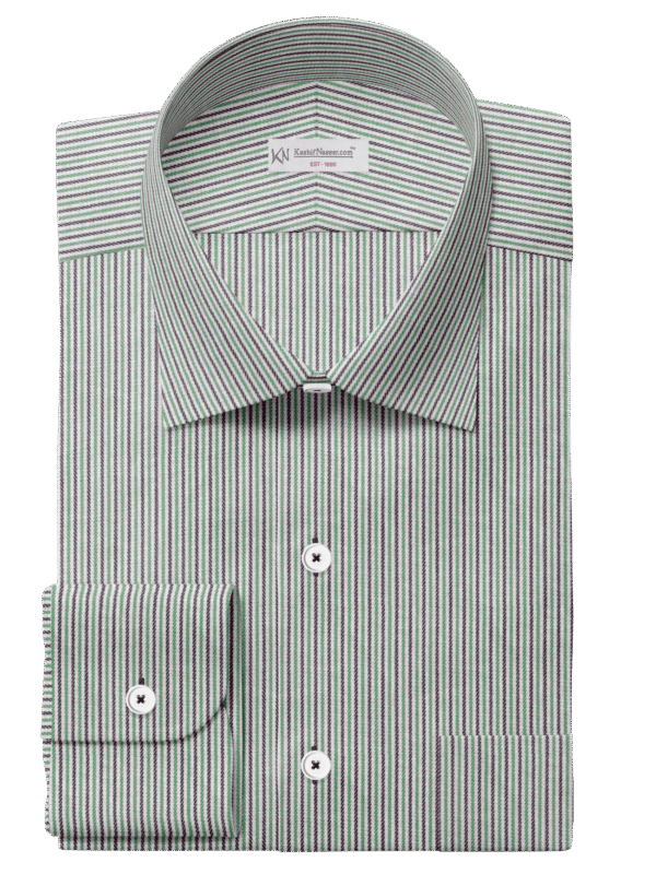 Green Maroon & Off White Pin Strips Shirt Cloth 999-132