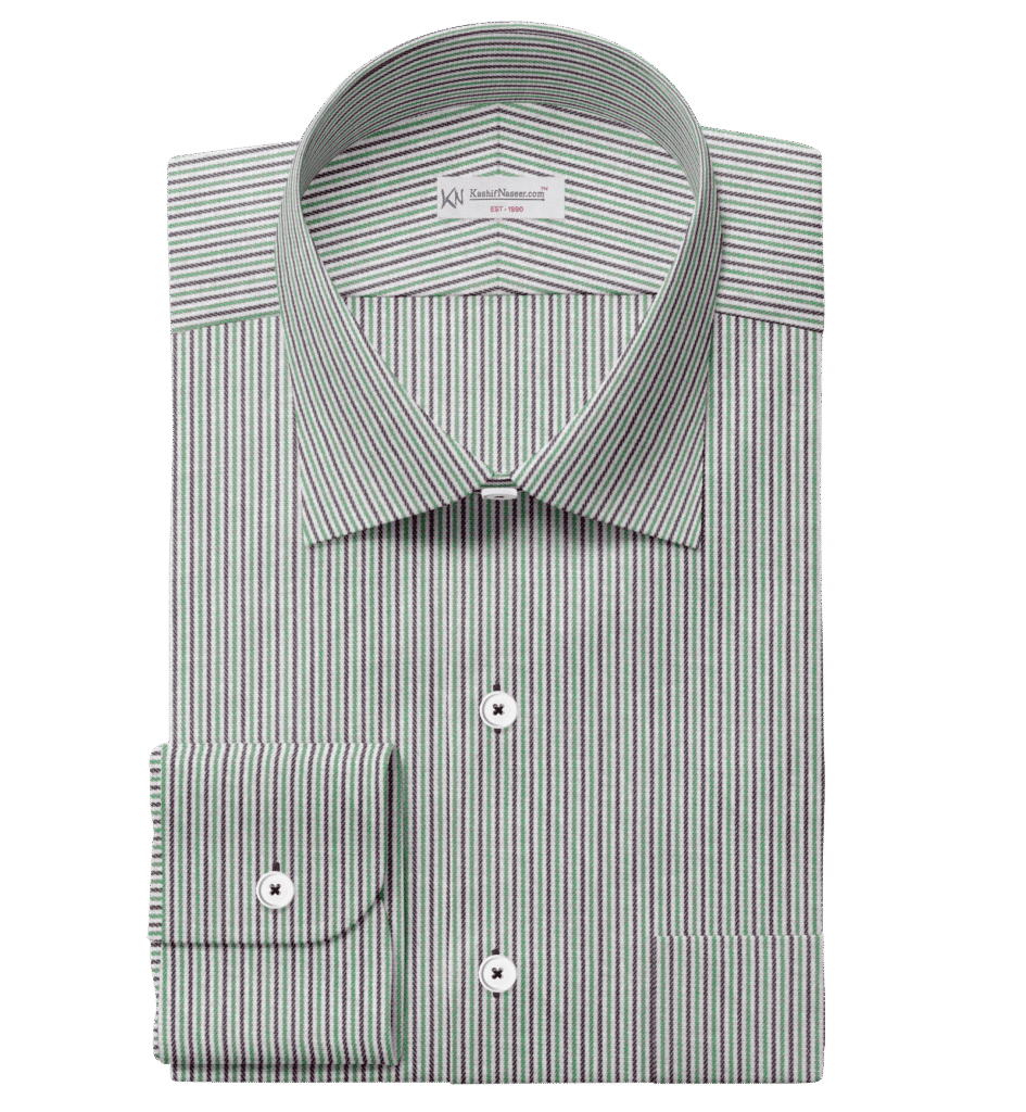 Green Maroon & Off White Pin Strips Shirt Cloth 999-132