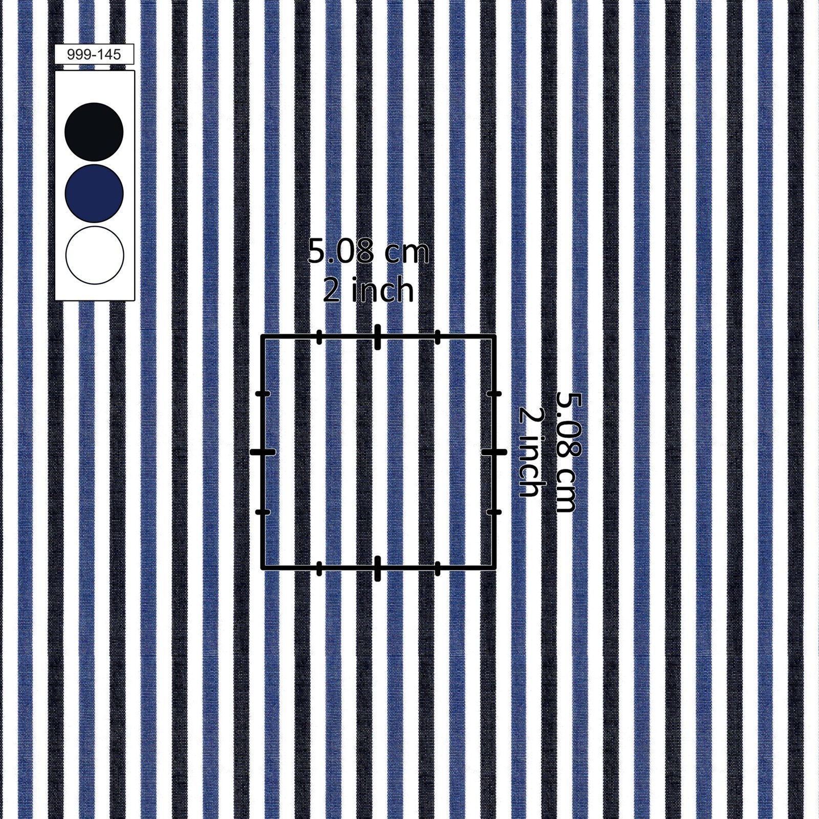 Sky, Navy & White Narrow Strips Shirt Fabrics 999-145 - Image 2
