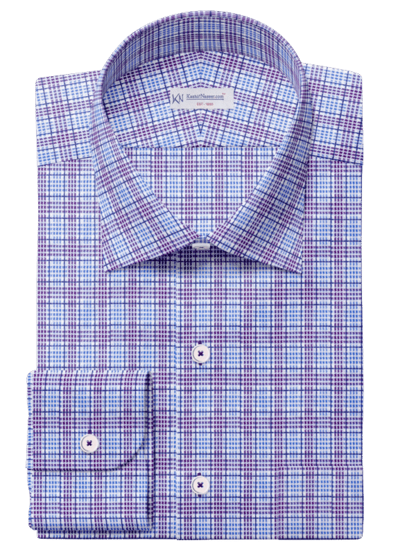 Sky Blue Redish Pink & White Shirt Fabrics 999-180