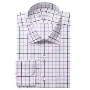 White Blue & Green Casual Check Shirt Fabrics 999-185