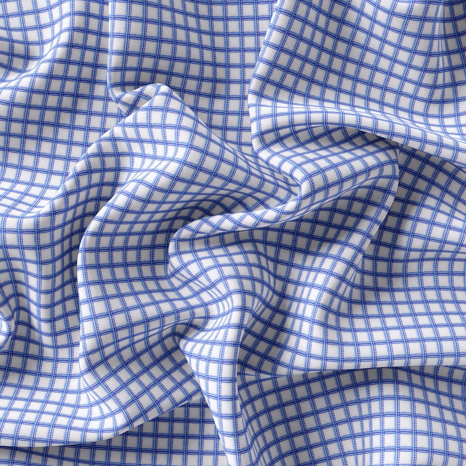 Blue & White Small Window Shirt Fabrics 999-247 - Image 4
