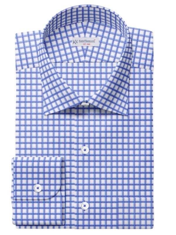 Blue & White Small Window Shirt Fabrics 999-247