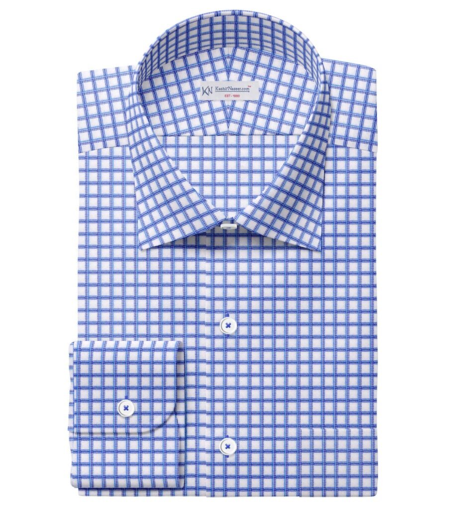 Blue & White Small Window Shirt Fabrics 999-247