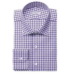 Blue Small Check Shirt Fabrics 999-254