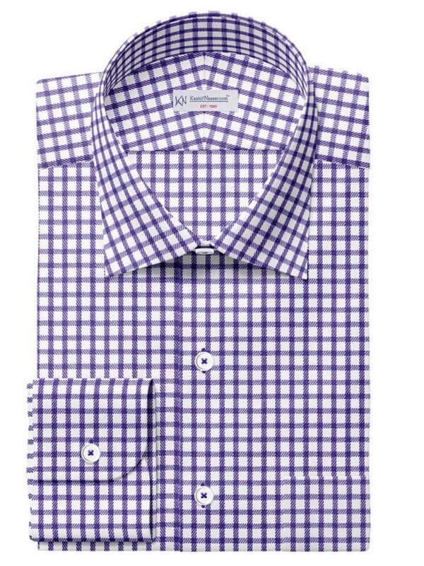 Blue Small Check Shirt Fabrics 999-254