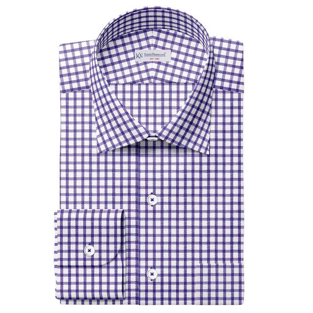 Blue Small Check Shirt Fabrics 999-254