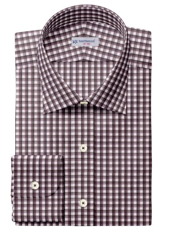 Dark Maroon & White Check Shirt Cloth 999-261