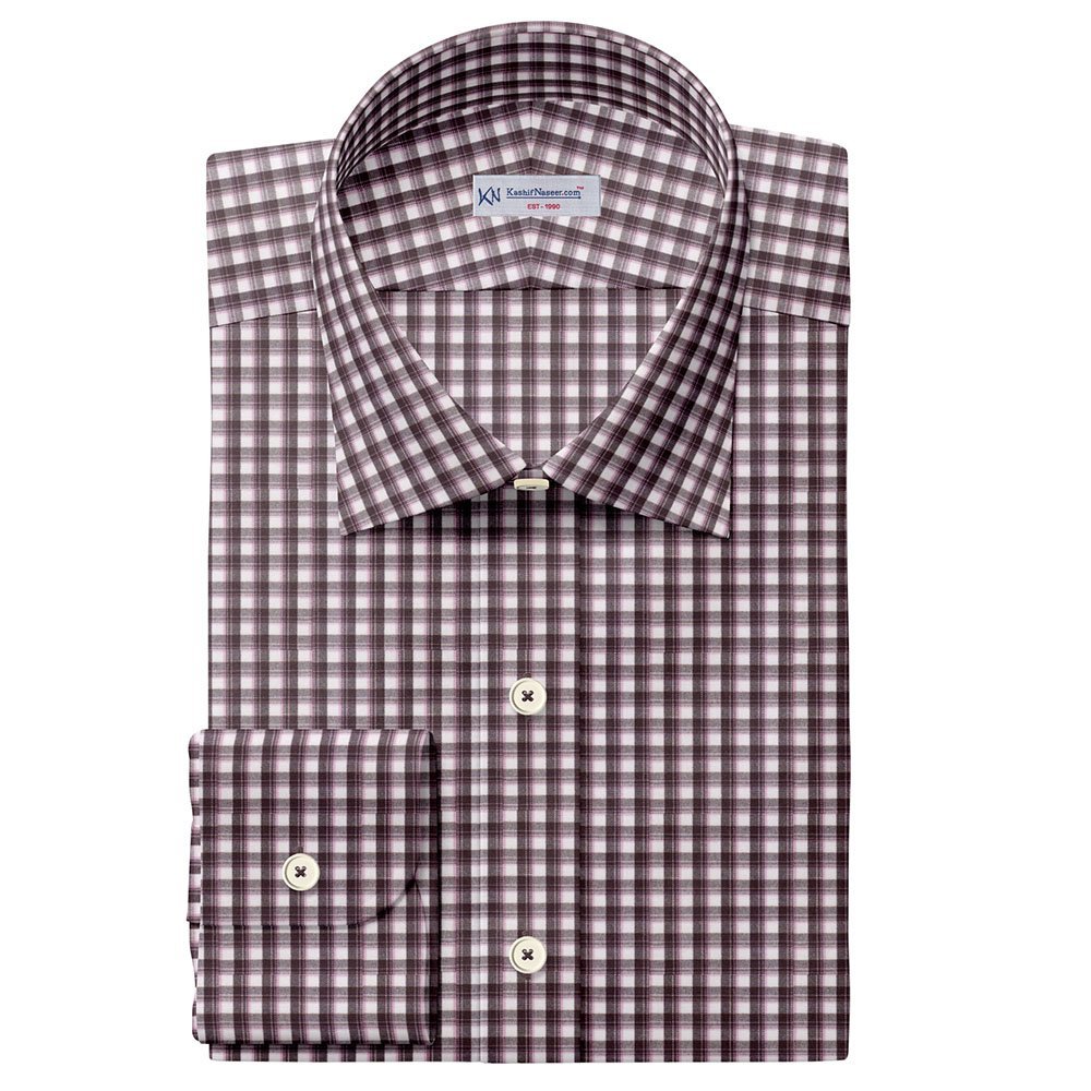 Dark Maroon & White Check Shirt Cloth 999-261