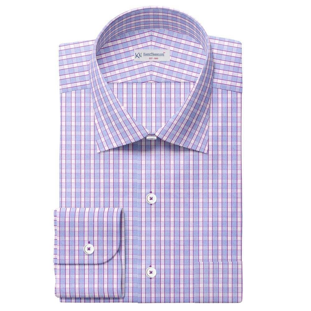 Blue & White Small Check Shirt Fabrics 999-272