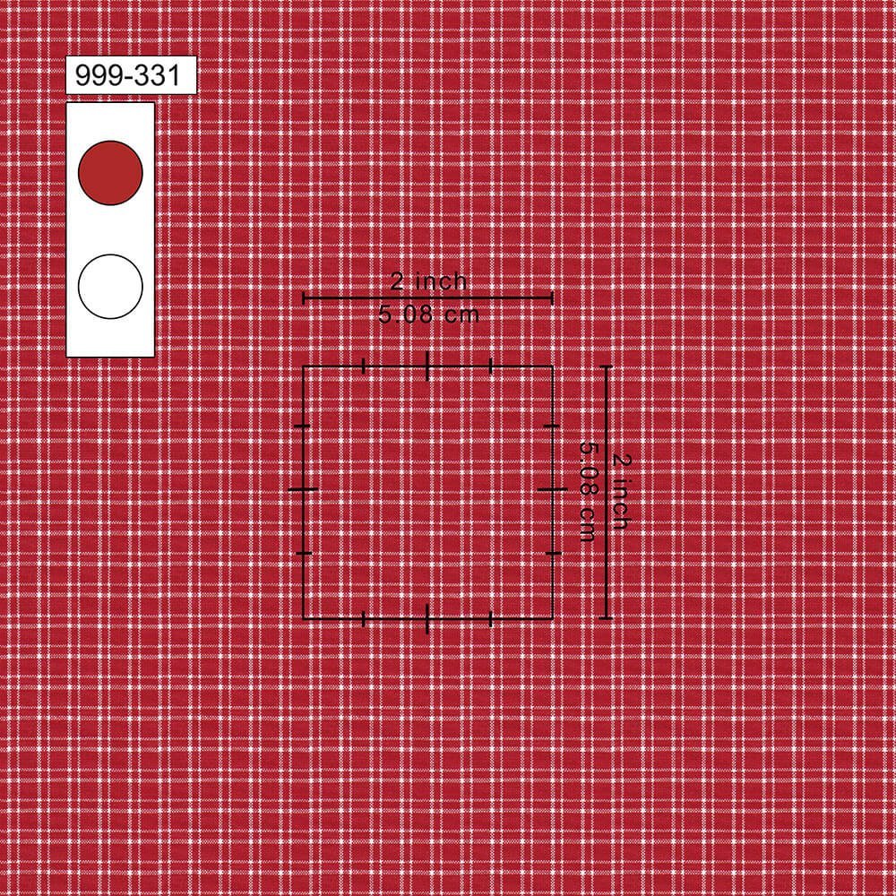 Maroon & White Small Fashion Check Shirt Fabrics 999-331 - Image 2