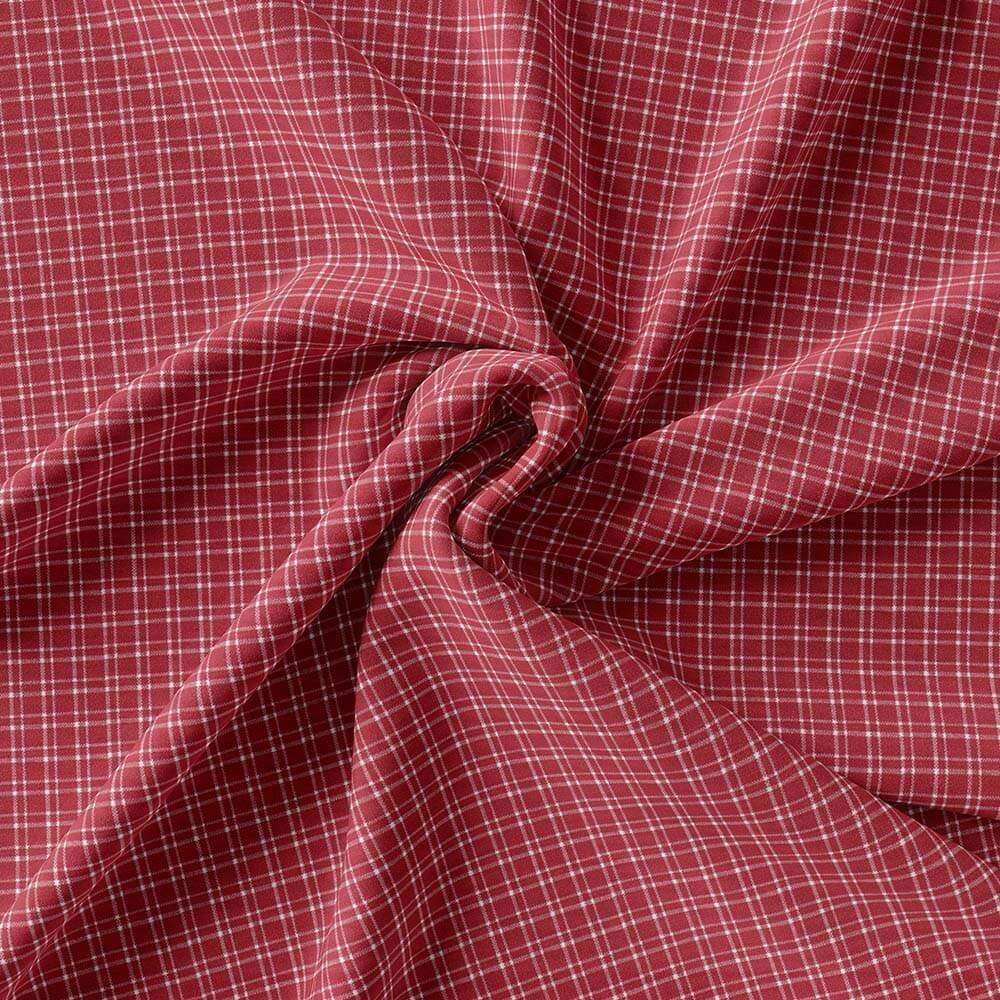 Maroon & White Small Fashion Check Shirt Fabrics 999-331 - Image 3