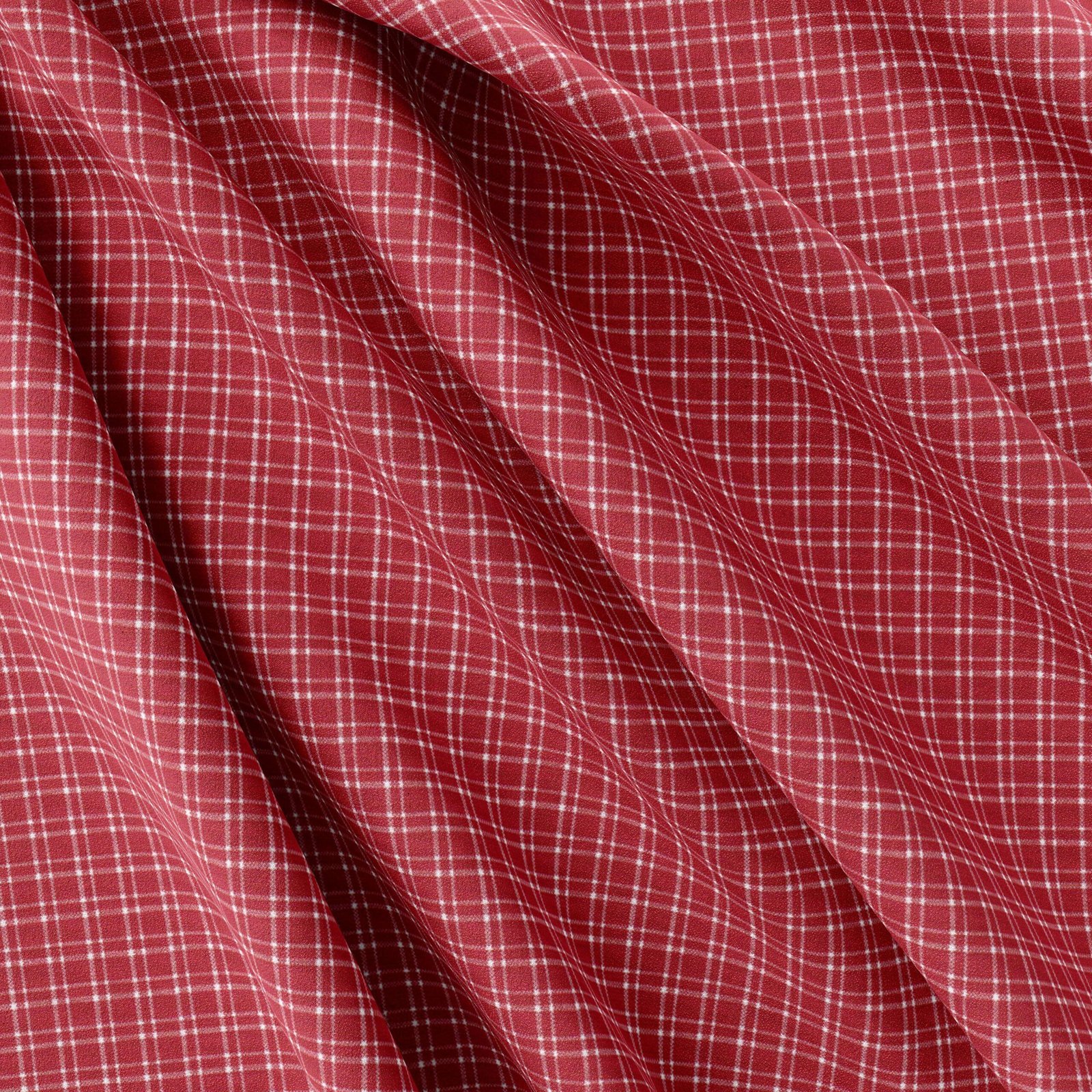 Maroon & White Small Fashion Check Shirt Fabrics 999-331 - Image 5