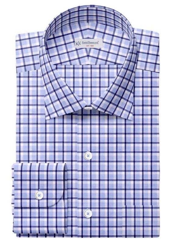 Blue Busniss Wear Check Shirt