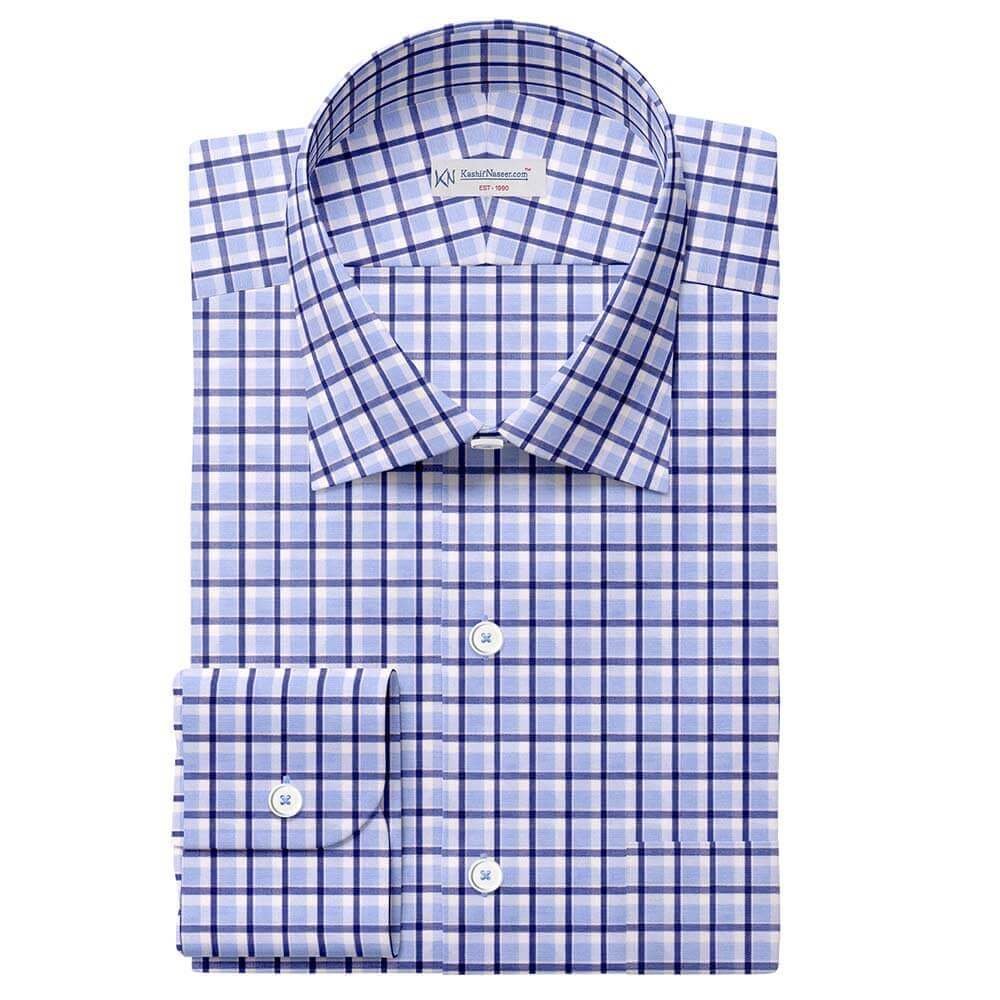 Blue Busniss Wear Check Shirt