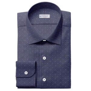 Jeans Blue Polka Self Dobby Shirt