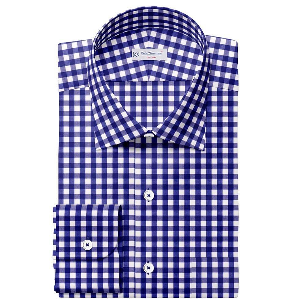 Blue & White Gingham Check Shirt Fabrics 999-418