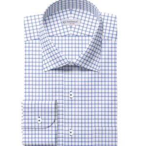 Blue & White Small Check Shirt Fabrics 999-419
