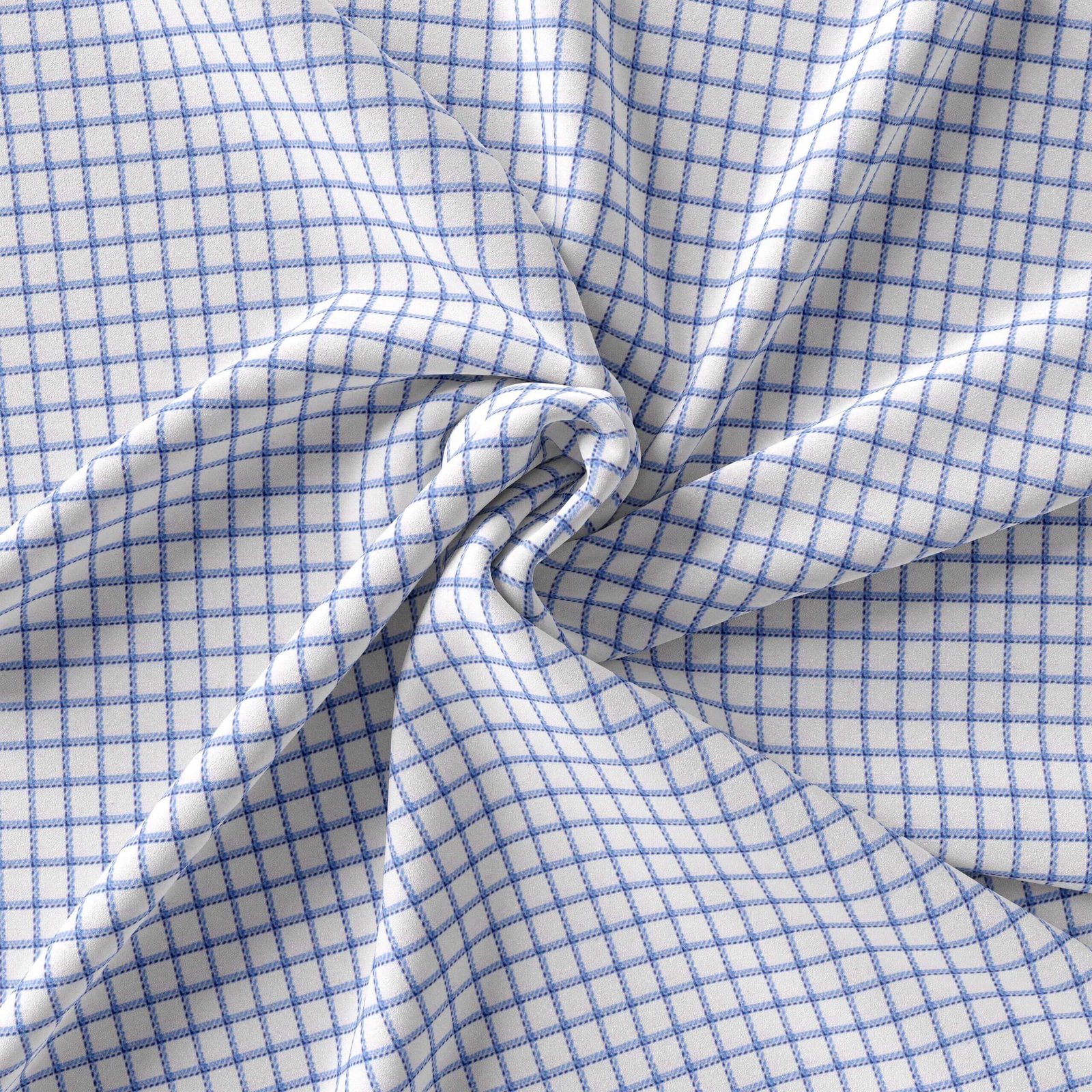 Blue & White Small Check Shirt Fabrics 999-419 - Image 5