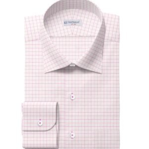 Pink & White Small Check Shirt Fabrics 999-420