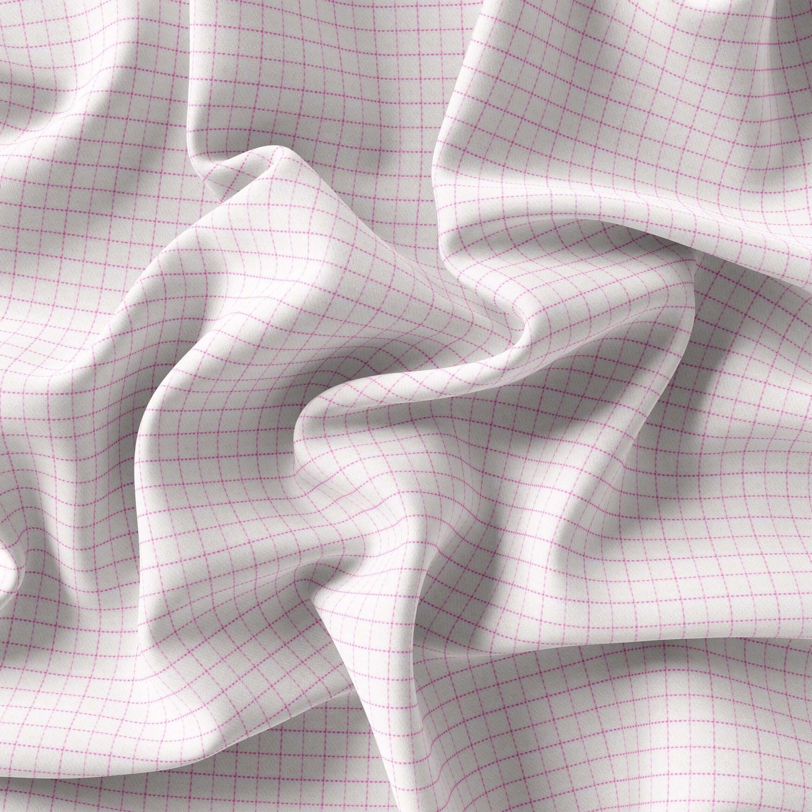 Pink & White Small Check Shirt Fabrics 999-420 - Image 4