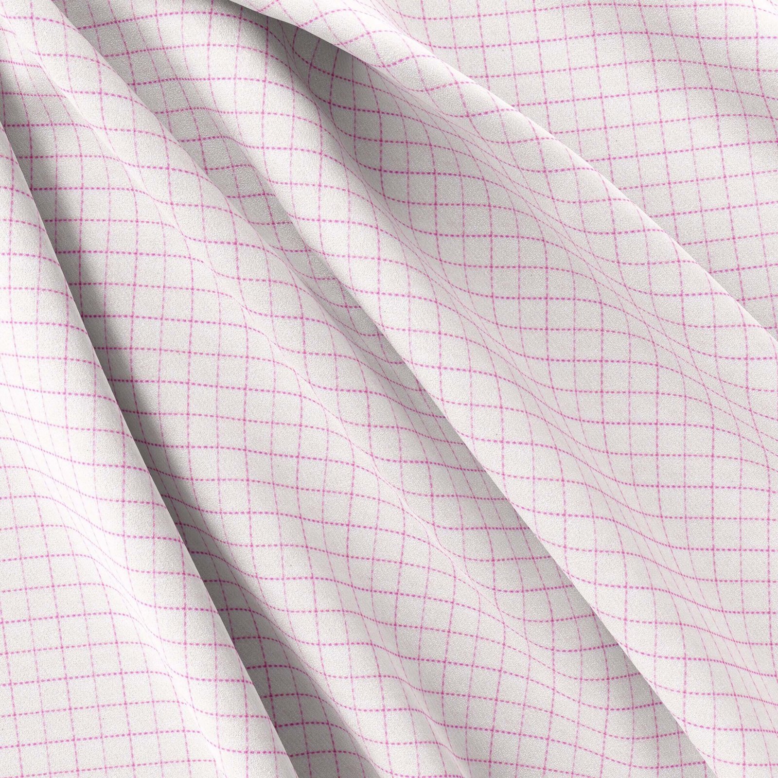 Pink & White Small Check Shirt Fabrics 999-420 - Image 3