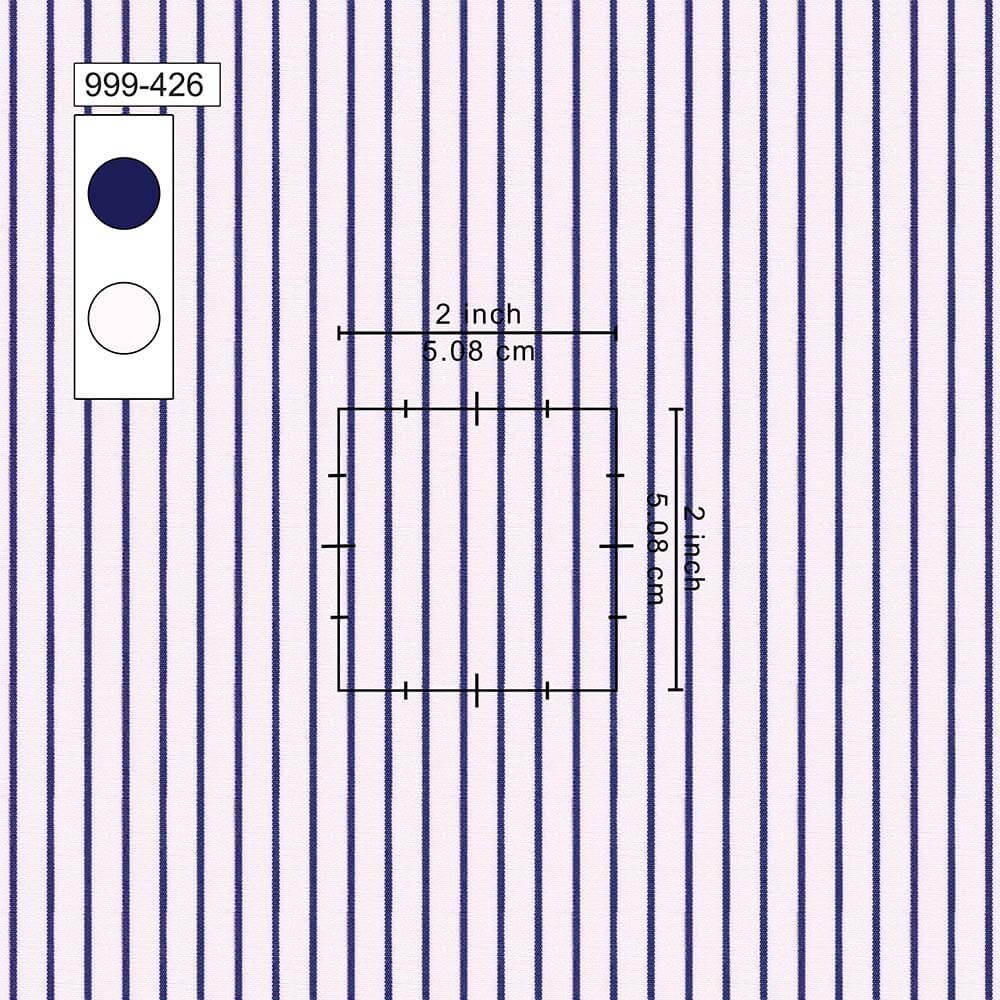 Royal Blue & White Strips Shirt Fabrics 999-426 - Image 2