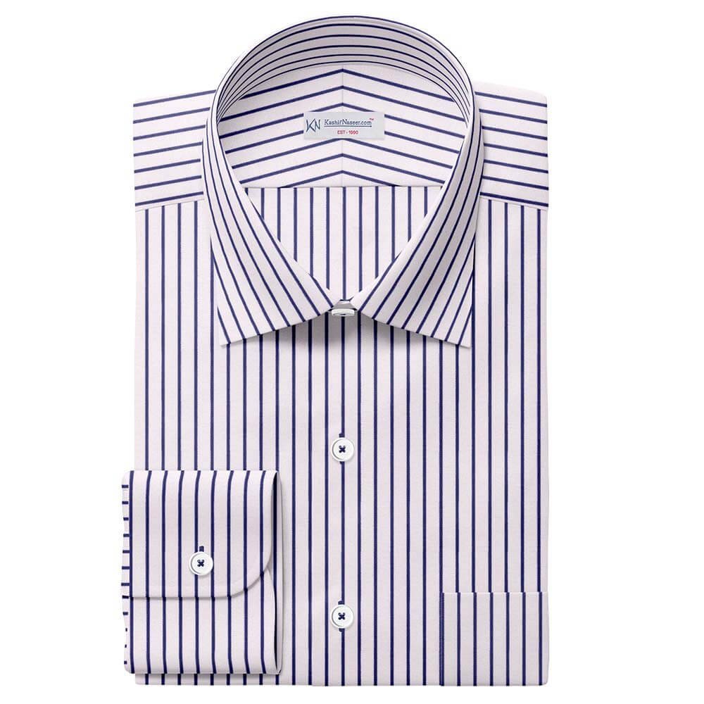 Royal Blue & White Strips Shirt Fabrics 999-426