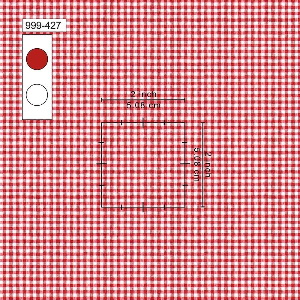 Maroon & White Small Gingham Check Shirt Fabrics 999-427 - Image 2
