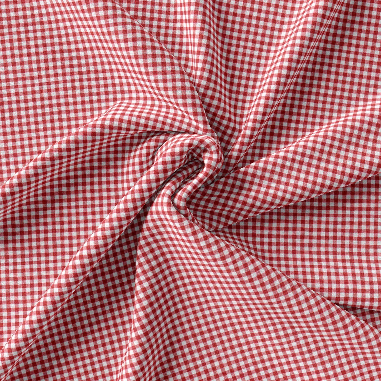 Maroon & White Small Gingham Check Shirt Fabrics 999-427 - Image 5