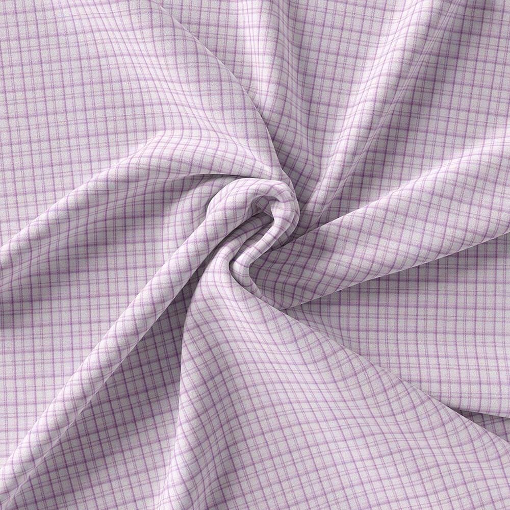 Light Purple & White Small Fashion Check Shirt Fabrics 999-436 - Image 5