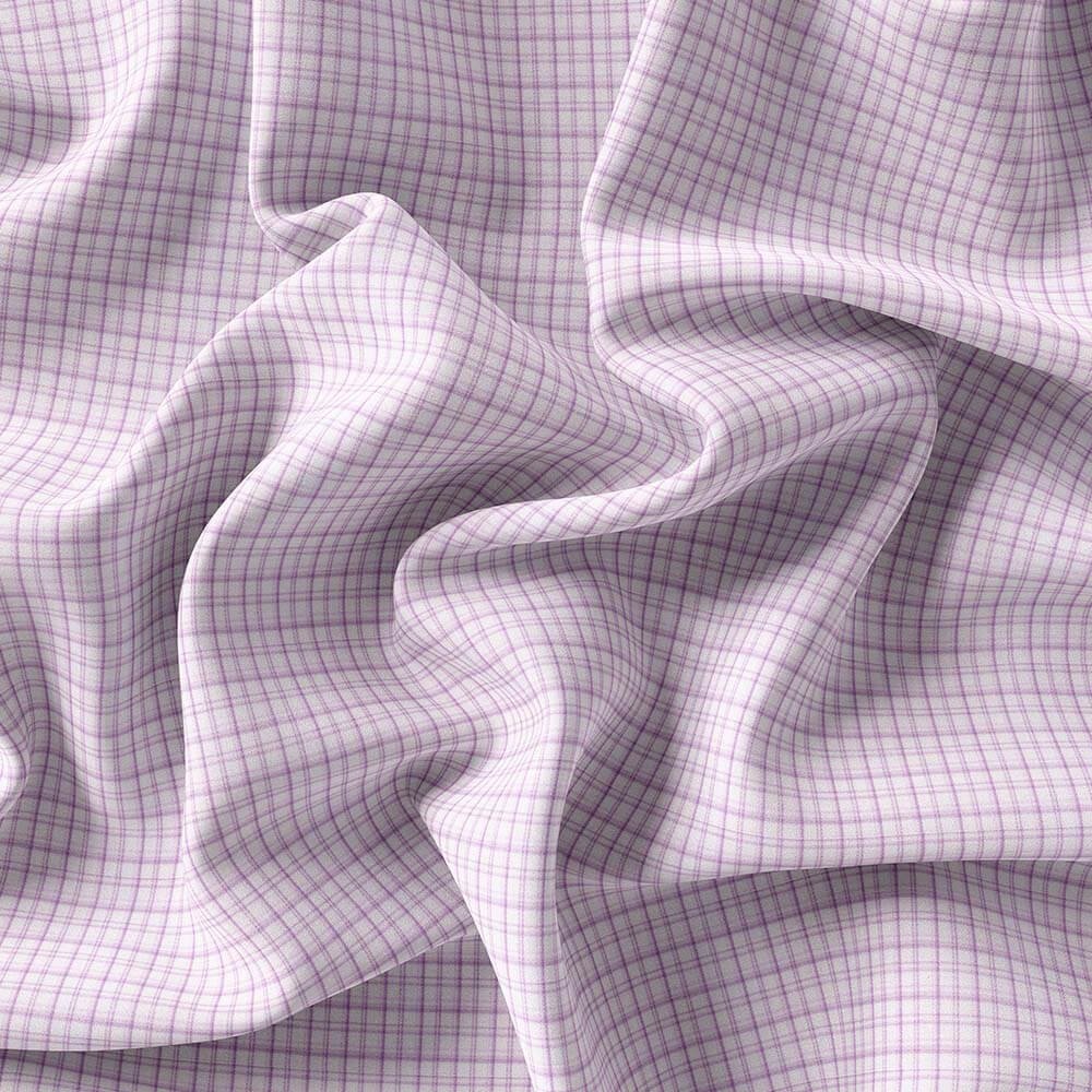 Light Purple & White Small Fashion Check Shirt Fabrics 999-436 - Image 4