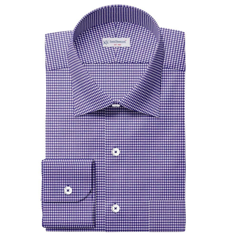 Blue & White Micro Check Shirt Fabrics 999-439